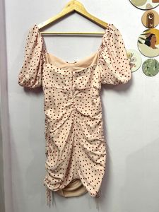 Korean Pink Polka Women Dress