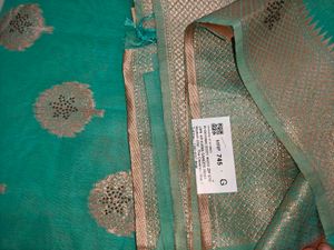 Green Jari Weaving Saree