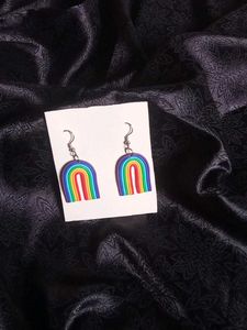 Rainbow Polymer Clay Earrings