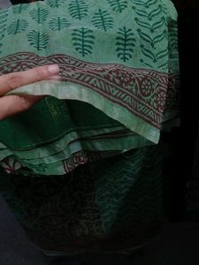 Green Printed Kota Doriya Saree