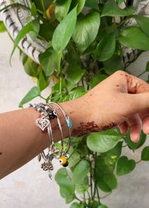 Charm Bangle And (Free Bracelet)