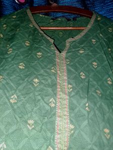 Green Printed Kurta