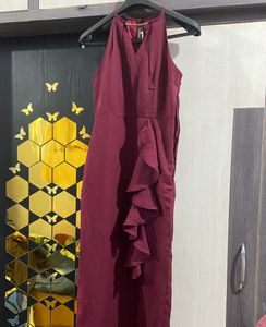 Faballey Halter Neck Dress With Slit