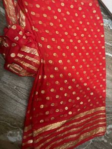 Festive wear Saree Red and orange shade
