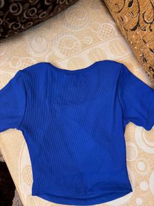 Blue Crop Top
