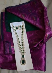 Elegant Violet Benarasi Silk Saree