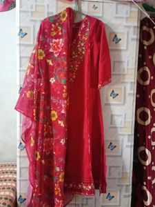 Embroidered Red Suit