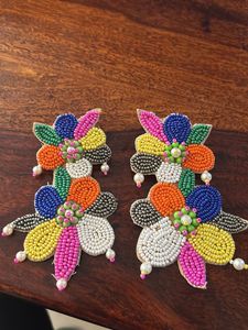 2 Time Worn Multicoloured Beaded Earrings