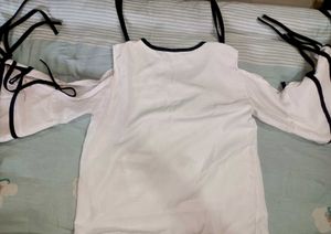 Stylish White Cold Shoulder Top