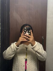 Cream Cable Knit Cardigan