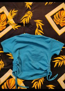 Blue Ruched T-shirt