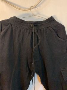 Black Cargo Style Joggers