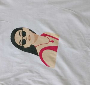 Minimalist Girl Graphic Tee – White