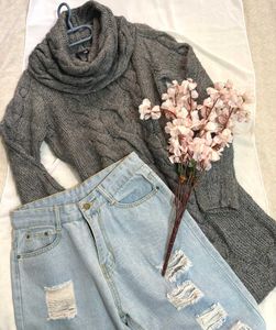 🎁Buy1 Get1 Free Original H&amp;M Gray Cable Sweater