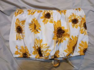Sunflower Print Bandeau Top