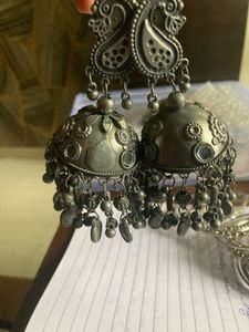Oxidized Jhumka Earrings
