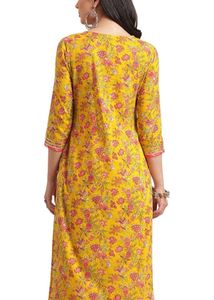 Yellow Floral Print Kurti