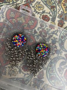 Colourful Beaded Drop Earrings