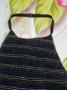 (1113)Sparkly Halter Top