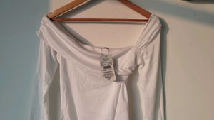 Chic White One-Shoulder bodysuit Top