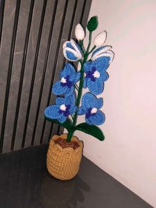 Crochet Potted Blue Orchid Flower ✨💙