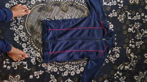 Blue Jacket with Red Stripes
