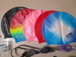 Swimming Cap + Goggles + Nose &amp; Ear Plugs
