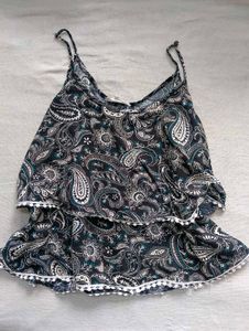 Paisley Print Tiered Cami Top
