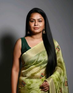 🛍️Good Green Floral Saree⭐⭐⭐⭐⭐