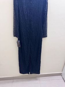 Elegant Beaded Black Maxi Dress