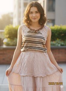 Beaded neckline &amp; flowy bottom