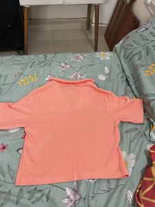 Peach Polo Top
