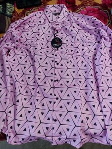 Pink Geometric Print Shirt
