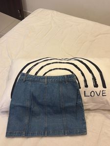 Denim Button-Front Mini Skirt