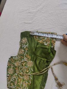 Yellow Sari with Embroidered Border