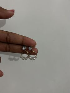 Pearl & Rhinestone Hoop Earrings