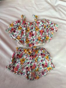 Floral Top and Shorts Set