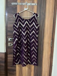 Purple & Silver Sharara Set With Palazzo And Kurta