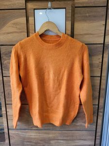 coral orange woolen top