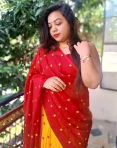 Elegant Red &amp; Yellow Saree