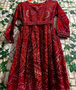 Beautifull😍 Bandhani Ethnic Gown