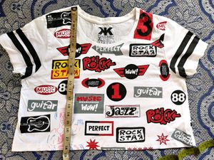 Kook N Keech Printed Women White Crop Top