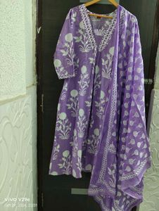 New Unused PureCotton Aline Kurti Plazzo Dupatta
