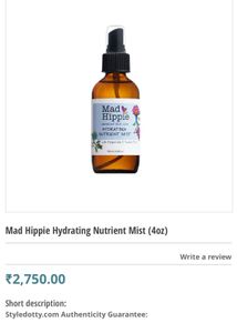 Mad Hippie Hydrating Nutrient Mist