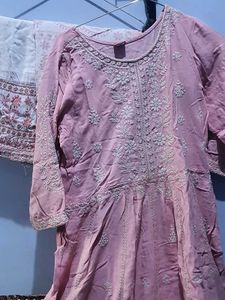 “Umbrella Kurta with Thread Embroidery | Palazzo &