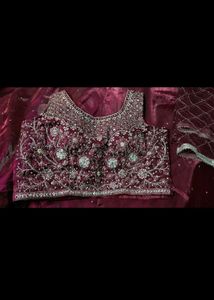 Burgundy Embellished Lehenga Set