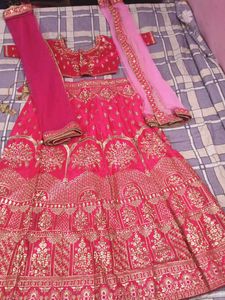 Stunning Pink Embroidered Lehenga Choli