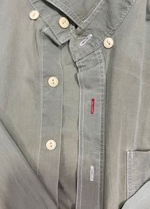 Korean Olive Denim Shirt