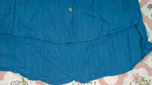 Beautiful Blue Colour High Low Shirt Pattern Top