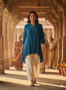 💙 Flowy Teal Dream! 🌊 H&M Viscose Tunic